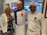 Mrs Wiggins-Davies with the Czech Embassy head chefs. EMN-211026-143744001