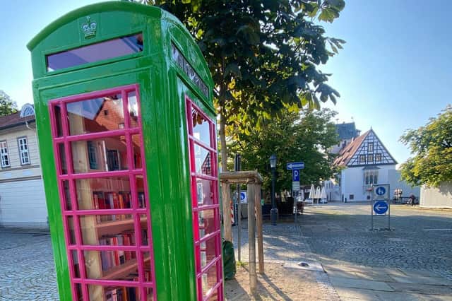 The Box is green and pink ahead of the Landesgartenschau Flower Show.