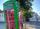 The Box is green and pink ahead of the Landes­garten­schau Flower Show.