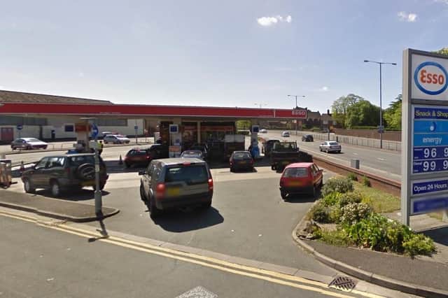The Esso petrol station on John Adams Way in Boston where two would-be thieves were caught by police before they could escape. Photo: Google Streetview EMN-210311-155816001