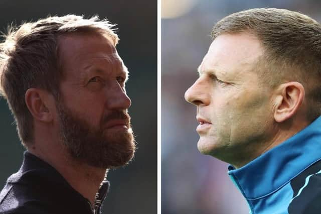 Graham Potter (left) and Graeme Hones. Photos: Getty Images