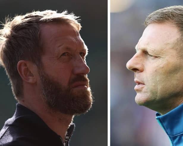 Graham Potter (left) and Graeme Hones. Photos: Getty Images