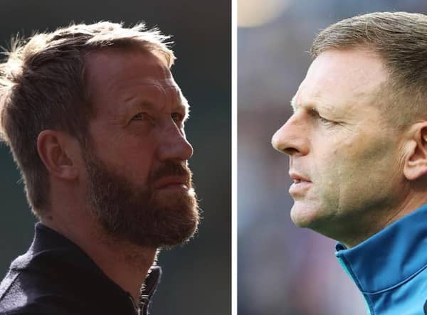 Graham Potter (left) and Graeme Hones. Photos: Getty Images