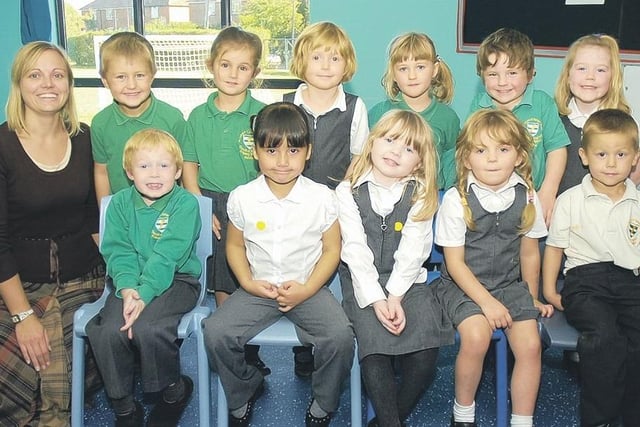Pupils at St Gilbert of Sempringham Primary School, Pointon, with class teacher Janette Dunderdale.