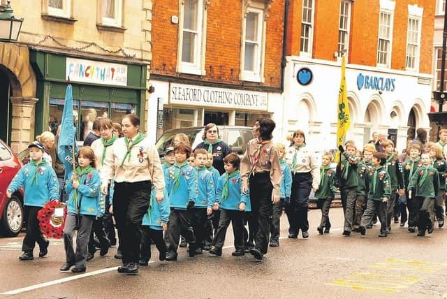 Cubs and Scouts marking Remembrance Day 10 years ago.