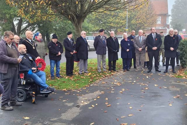 Armistice Day at the War Memorial at St Matthew's Church in Skegness. Photo: Barry Robinson
