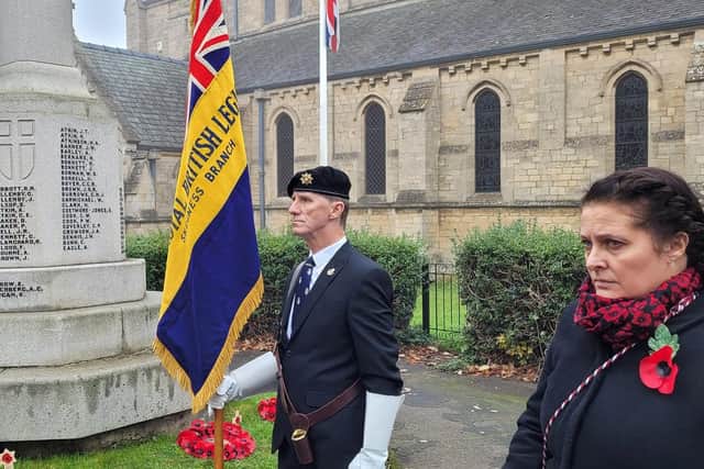 Armistice Day at the War Memorial at St Matthew's Church in Skegness. Photo: Barry Robinson