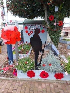 Poppies decorating the Sleaford station allotment. EMN-211111-152459001