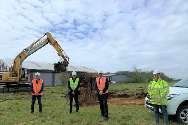 NKDC chief executive Ian Fytche and Leader Coun Richard Wright, on site at Sleaford Moor Enterprise Park when preliminary archaeological tests were being carried out this summer. EMN-211111-164452001