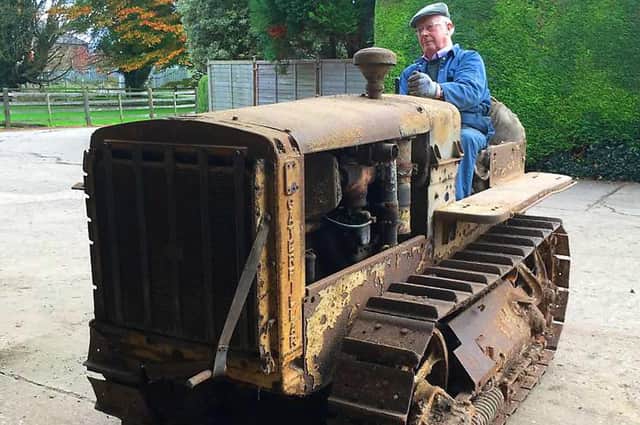 Vintage Star - Brian Tidswell on the Caterpillar D22 that his father bought in 1935. EMN-211211-130042001