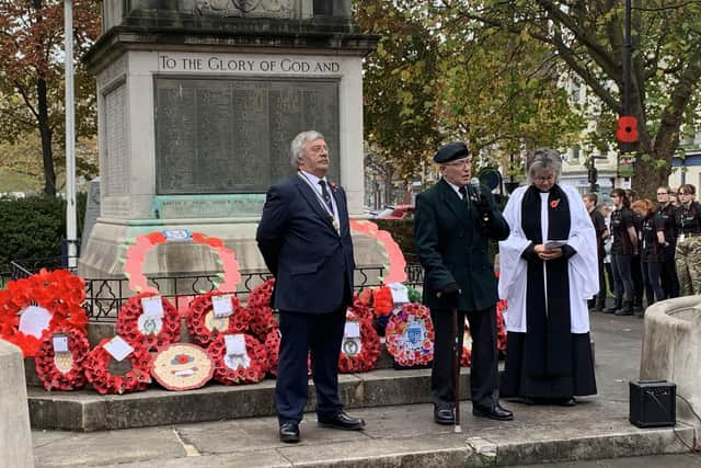 The Armistice Day service in Boston.