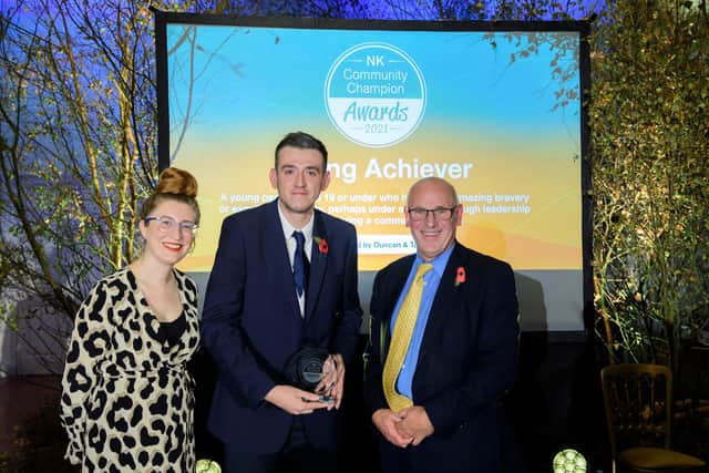 NK Community Champions Awards 2021, organised by North Kesteven District Council, held at Doddington Hall, Doddington, Lincoln.
Young Achiever Award, sponsored by Duncan & Toplis: Riley Pickwell, Sleaford
Picture: Chris Vaughan Photography for NKDC
Date: November 10, 2021 EMN-211211-134838001