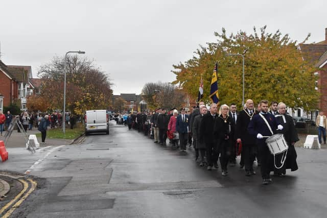 Skegness Remembrance Day parade. Photo: Barry Robinson.