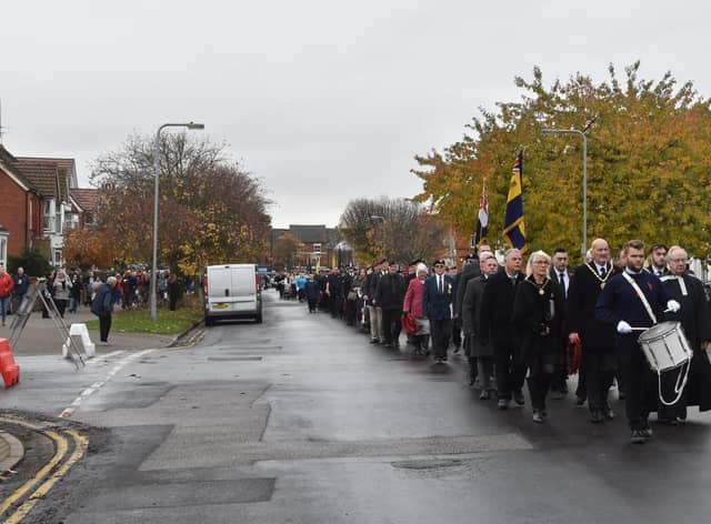 Skegness Remembrance Day parade. Photo: Barry Robinson.