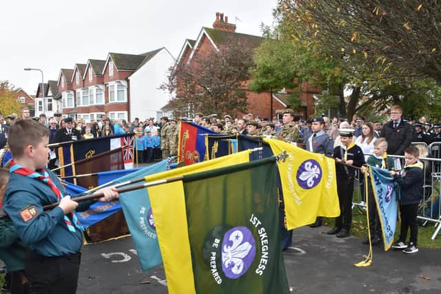 Skegness Remembrance Day parade. Photo Barry Robinson.