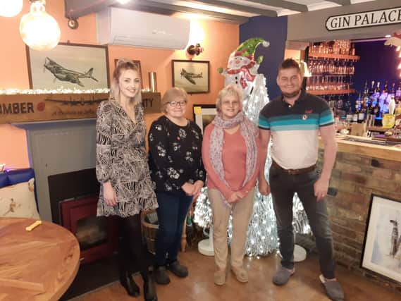 Village Limits offering 40 free meals at Christmas for those who've gone the extra mile. From left: manager Becky Stevens, dessert chef Diane Redman, breakfast chef Liz Steadman and owner David Coulam EMN-211115-103048001
