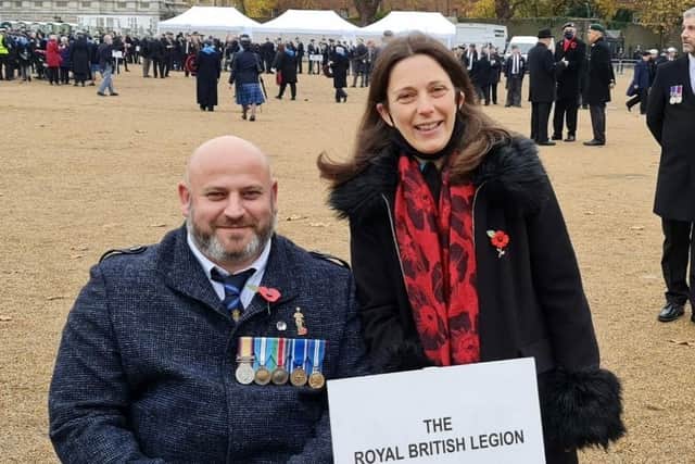 Chairman of the Skegness branch of the Royal British Legion Paul Dixon, accompanied by his wife Christine, were in London to lay a wreath at the Cenotaph on behalf of the Lincolnshire RBL. Paul is community welfare officer for Lincolnshire RBL.