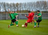 Mitch Griffiths slides in against Heanor. Photo: Craig Harrison