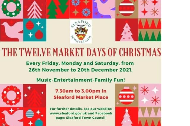Join in the Twelves Market Days of Christmas in Sleaford. EMN-211116-180102001