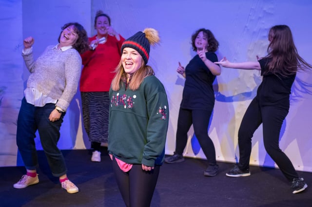 Sleaford Little Theatre Amateur Dramatic Society in rehearsal for their pantomime The Snow Queen