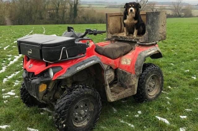 The quad bike that was stolen from Chris and Louise Elkington's farm, used to make daily checks on their sheep. EMN-211123-131048001