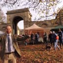 William Reeve welcomes people to the Christmas market on Leadenham Estate. EMN-211129-102101001