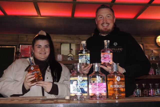 Massingberd-Mundy Distillery only launched their Burrells gin in April 2020, based on the South Ormesby Estate. Pictured are Annabel Cumberworth and Tristan Jorgenson. EMN-211127-170525001