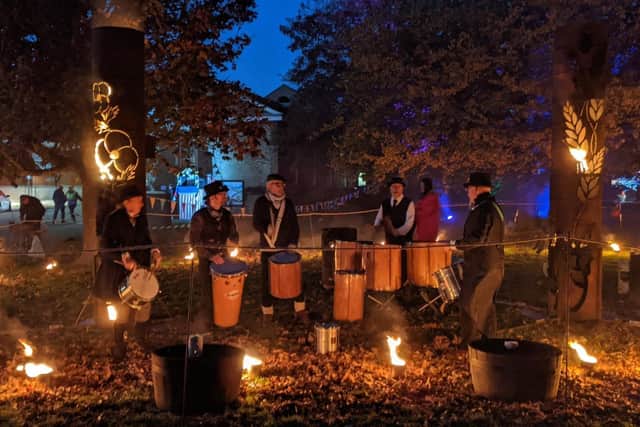 Fen Funk Samba band will be bringing some rhythm to the Fire Garden on Bargate Green Car Park as part of Transported’s ‘Illuminate: Light and Hope’ activities at Boston’s Christmas Market and Light Switch On.  Photo: Tansported.