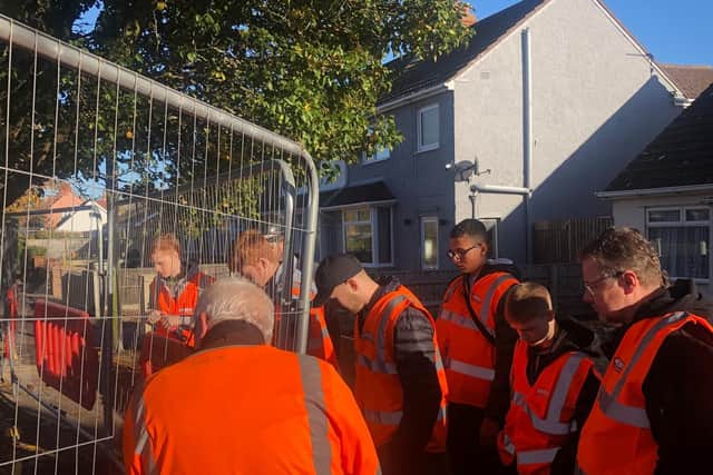 Skegness TEC visiting the Roman Bank improvements project team.