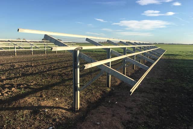 The solar panels provided power to a chicken and egg unit housing 64,000 birds.