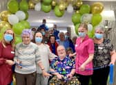 Shelia Pacey (second left) and Bob Sward (centre) and Bob’s wife Rose (far right) and others at the official opening/first anniversary party at Avocet House.