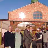 David Marriage with fellow Civic Trust members present this year’s award to Dr Saleem Ajumal, chairman of Sleaford Islamic Centre and Nadim Aziz with members. EMN-211125-121420001