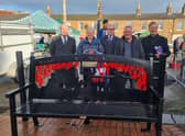 The Wainfleet area branch of the Royal British Legion bench is unveiled to mark its 100th anniversary.