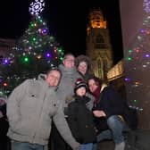Enjoying the town centre festivities are, from left, Brendon Furnell, Jemma Furnell, Oliver Blackham, 5, Sue Philpott and Melanie Philpott of Boston.