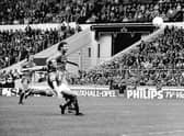 Chris Cook scores for Boston United at Wembley.