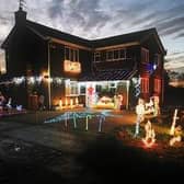 Christmas lights in Wigg Lane, Chapel St Leonards.