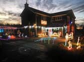 Christmas lights in Wigg Lane, Chapel St Leonards.