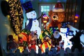 Christmas lights in Wigg Lane, Chapel St Leonards.
