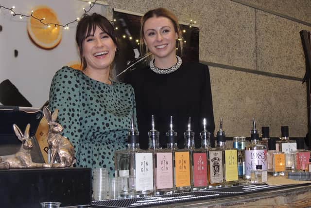 The team at Pin Gin of Louth with some of their latest drinks in their range of spirits, from left Megan Bates and Amy Conyard. EMN-211127-170556001
