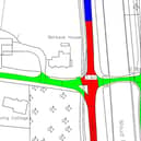 Part of the plans, with blue as 50mph, green as 30mph, both already in place, and red reduced to 40mph. From a document shared by the county council, with crown copyright and ordnance survey rights credited to Ordnance Survey.