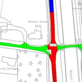 Part of the plans, with blue as 50mph, green as 30mph, both already in place, and red reduced to 40mph. From a document shared by the county council, with crown copyright and ordnance survey rights credited to Ordnance Survey.