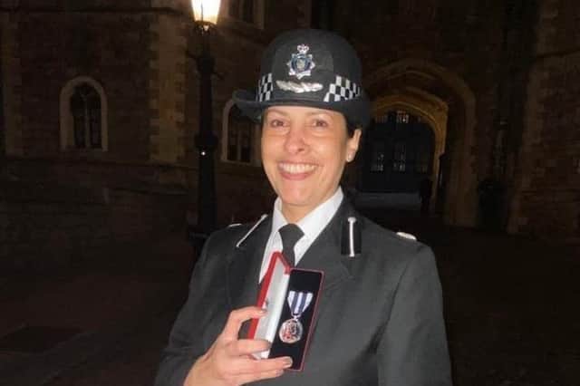 Assistant Chief Constable Kerrin Wilson with her medal. EMN-211129-184645001