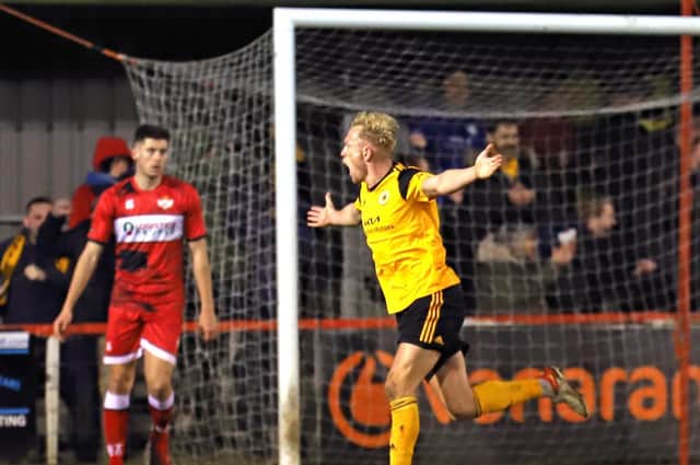 Jordan Burrow celebrates the winner. Photo: Peter Short