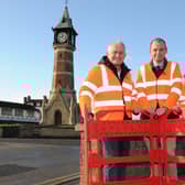 MP for Boston and Skegness Matt Warman joined Lightspeed Broadband engineers near the Clock Tower today to see  how they are laying the high-capacity fibre optic network and installing underground boxes. Also pictured are (left) Steve Haines, CEO, LightSpeed Broadband and Laura Sylvester-Smith, Customer Experience Manager.