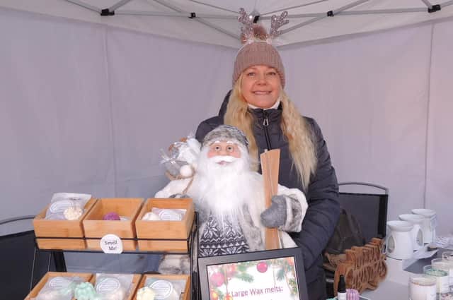 Helen King with her Spirit of Serenity stall was pleased to see it busy on the market place. EMN-210612-152306001