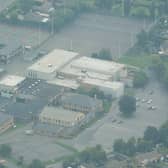 An aerial view of the  leisure centre and Deepings school.