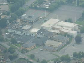 An aerial view of the  leisure centre and Deepings school.