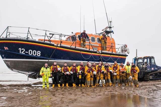 Close friends and colleagues from the RNLI flank stations of Humber, Mablethorpe, Hunstanton and Wells went along to give their support.