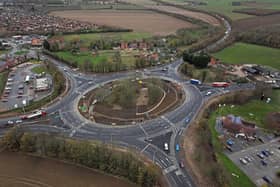Finally finished - 10 months of work to update Holdingham Roundabout for 21st Century traffic volumes. Photo: LCC