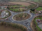 Finally finished - 10 months of work to update Holdingham Roundabout for 21st Century traffic volumes. Photo: LCC
